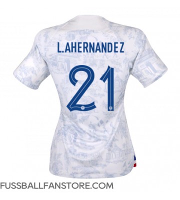 Frankreich Lucas Hernandez #21 Replik Auswärtstrikot Damen WM 2022 Kurzarm